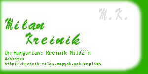 milan kreinik business card